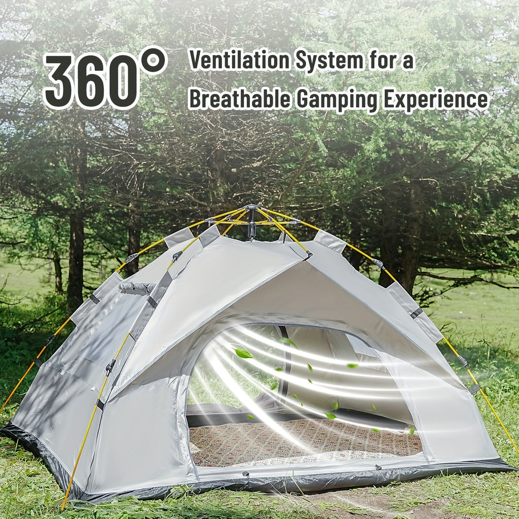 3 - 4 Person Instant Pop Up Camping Tent Waterproof Quick Setup Outdoor Portable - PhishStones Products
