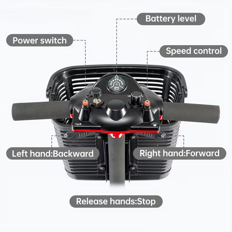 3-Wheel Folding Electric Mobility Scooter | 12-Mile Long Range, 110-130V Plug-in, 24V 1.5A, Aluminum Alloy Frame, Ergonomic Handlebars & Comfortable Seat for Seniors, Adults - Sleek Mobility Aid, Durable Construction