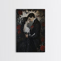Dark Romance Painting Print, Victorian Gothic Wall Art, Halloween Decor, Gift Idea For Goth Couples, Goth Decor, Goth Wall Art, Dark Academia