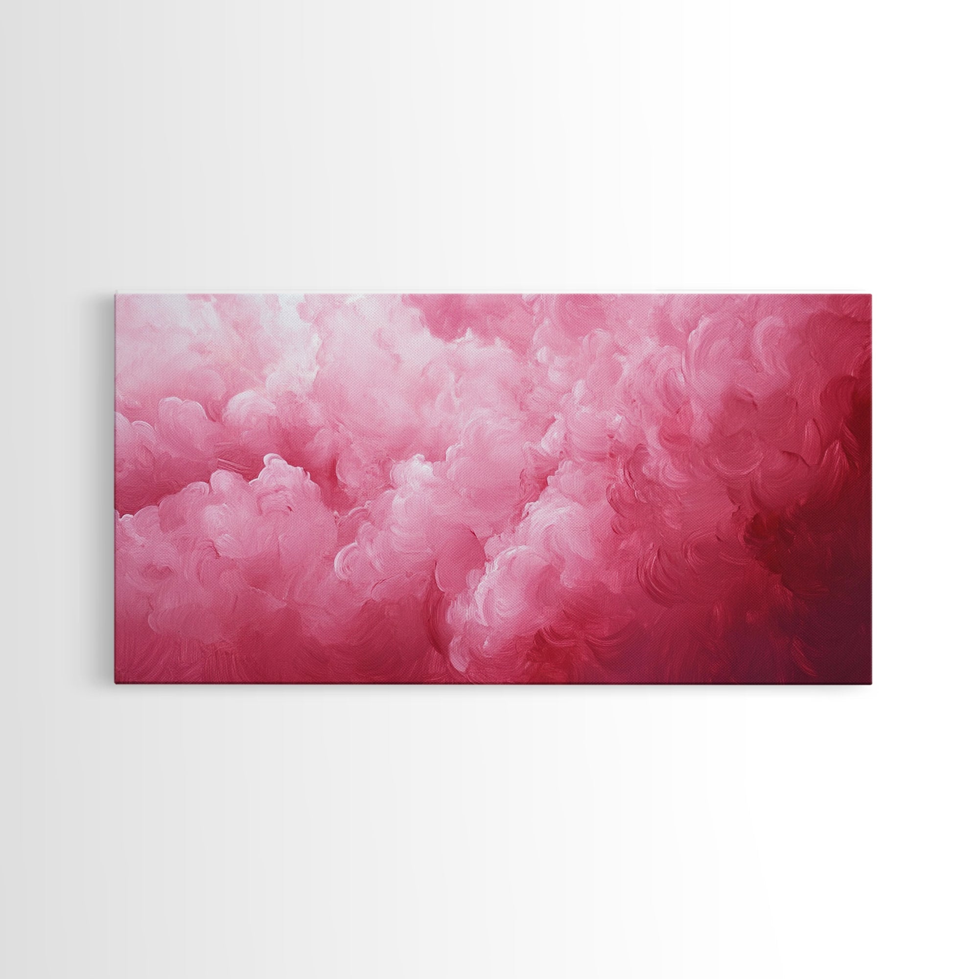 Pink Clouds - Framed Canvas Print - Wood Framed Wall Art - Preppy Decor - Preppy Dorm Room Wall Art - Abstract Pink Wall Art
