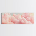 Dreamy Pink Clouds Canvas Print, Light Pink Wall Art, Minimalist Sky Art, Bedroom Decor, Soft Pastel Landscape Art, Horizontal Wall Art
