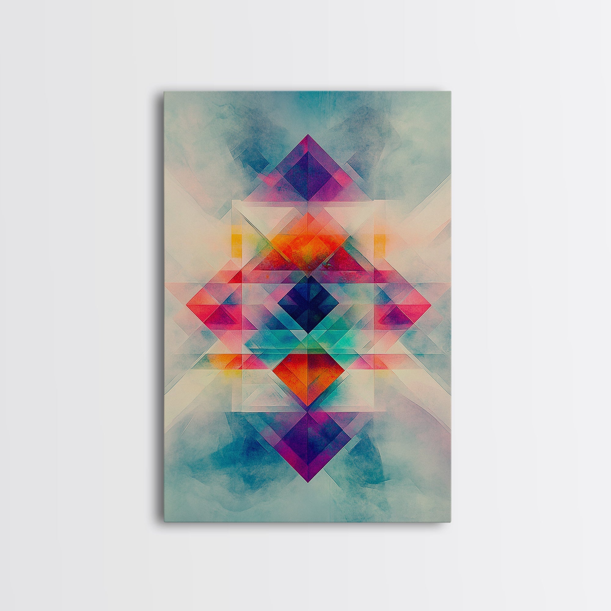 Sacred Geometry Art Framed Canvas Print Sacred Patterns Wall Decor Moody Abstract Geometric Wall Art Living Room Zen Artwork Gift
