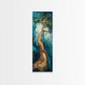 Twisting Tree, oak tree art, nature painting, forest at dusk painting, textured wall art, Framed Canvas Print, vertical wall art