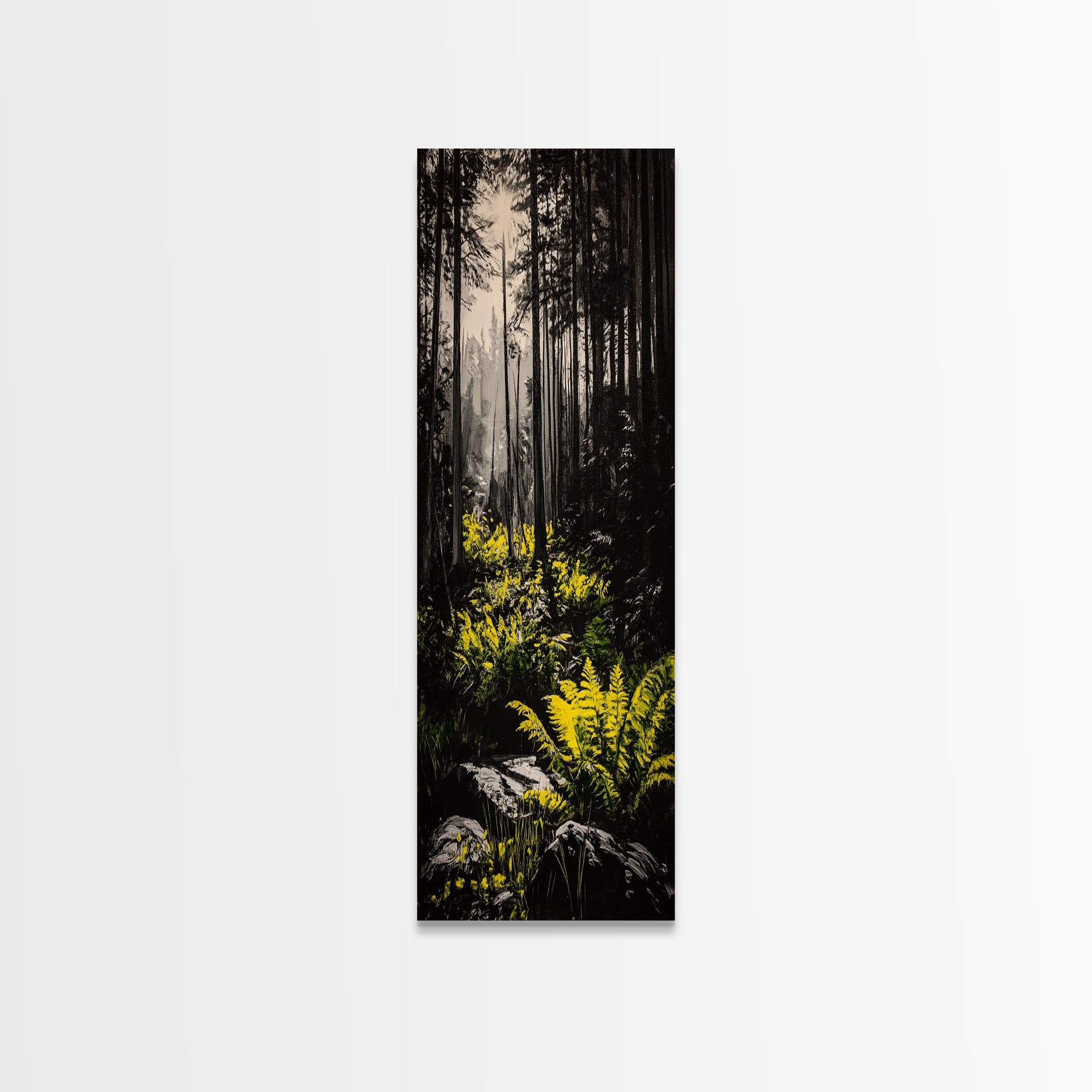 Forest, Ferns, Nature, Canvas Print, Dark Green Wall Art, Botanical Decor, Woodland Artwork, Tranquil Nature Scene, Earthy Home Accent