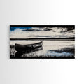 Still Water, Black and White Art, Reflection Canvas Print, Lake Scene Wall Art, Nature Decor, Peaceful Home Art, Framed Canvas Print
