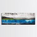Lake Reflection, Blue Water Art, Minimalist Landscape, Nature Serenity, Monochrome Sky, Peaceful Home Decor, Canvas Print