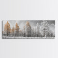 Snowy Forest Landscape, Frosted Pine Trees, Winter Wonderland Scene, Framed Canvas Print, Nordic Minimalist, Holiday Wall Art