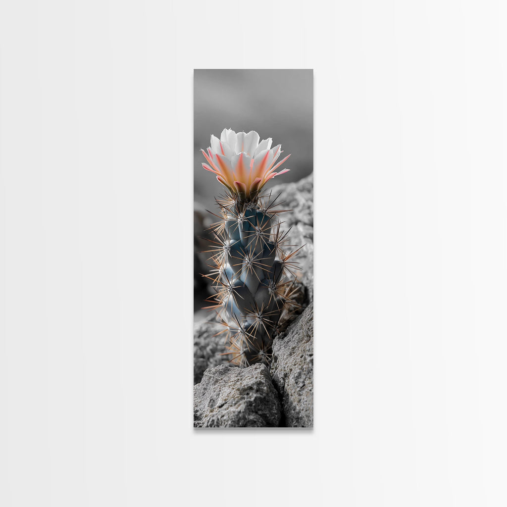 Cactus Bloom Desert Art Framed Canvas Print | Southwest Wall Art | Wildflower Painting | Botanical Prints | Boho Art | Nature Decor | Gift Idea