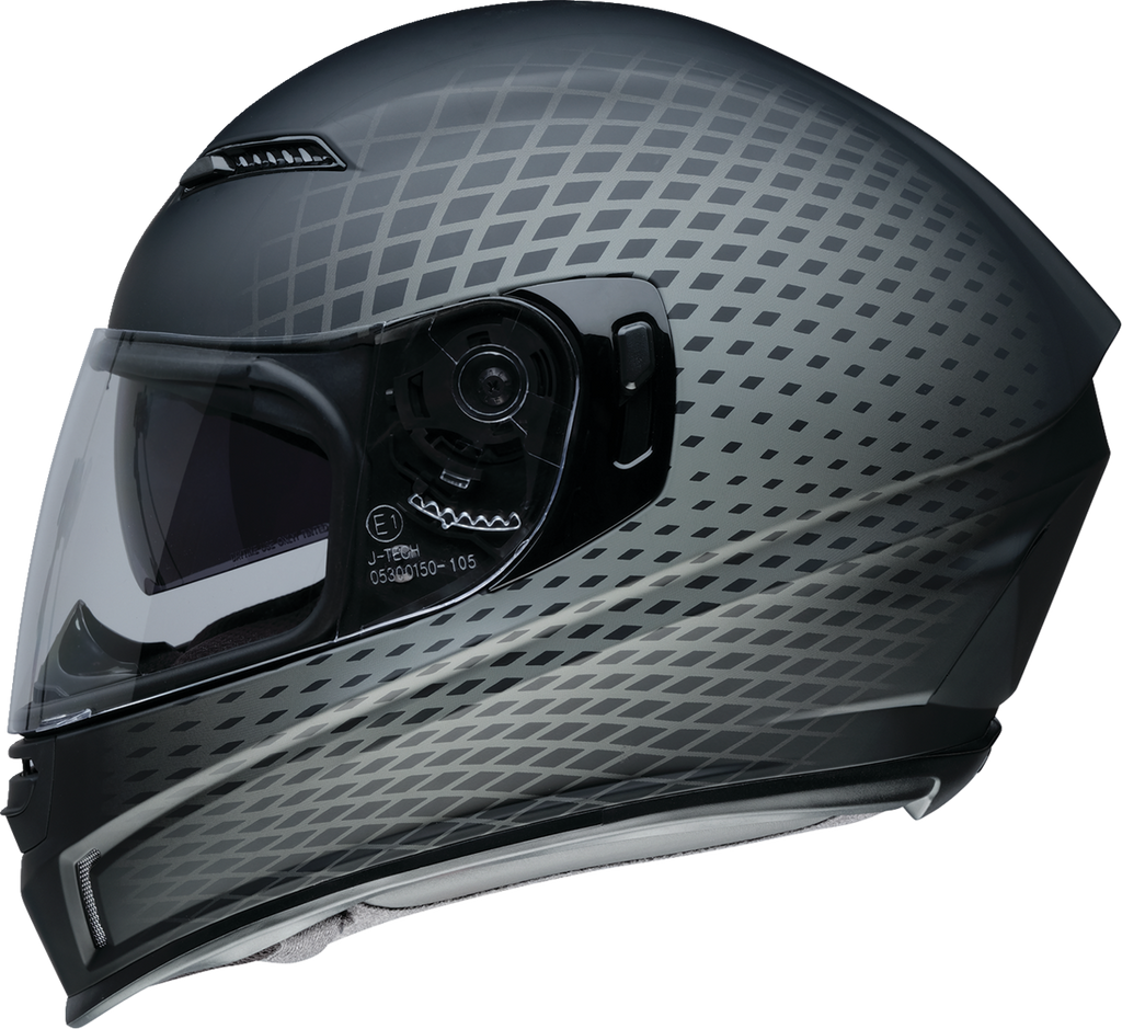 Z1R, Z1R Jackal Waveform Gray Motorcycle Helmet 2XL - Aerodynamic Shell with Anti-Fog Shield and Sun Visor