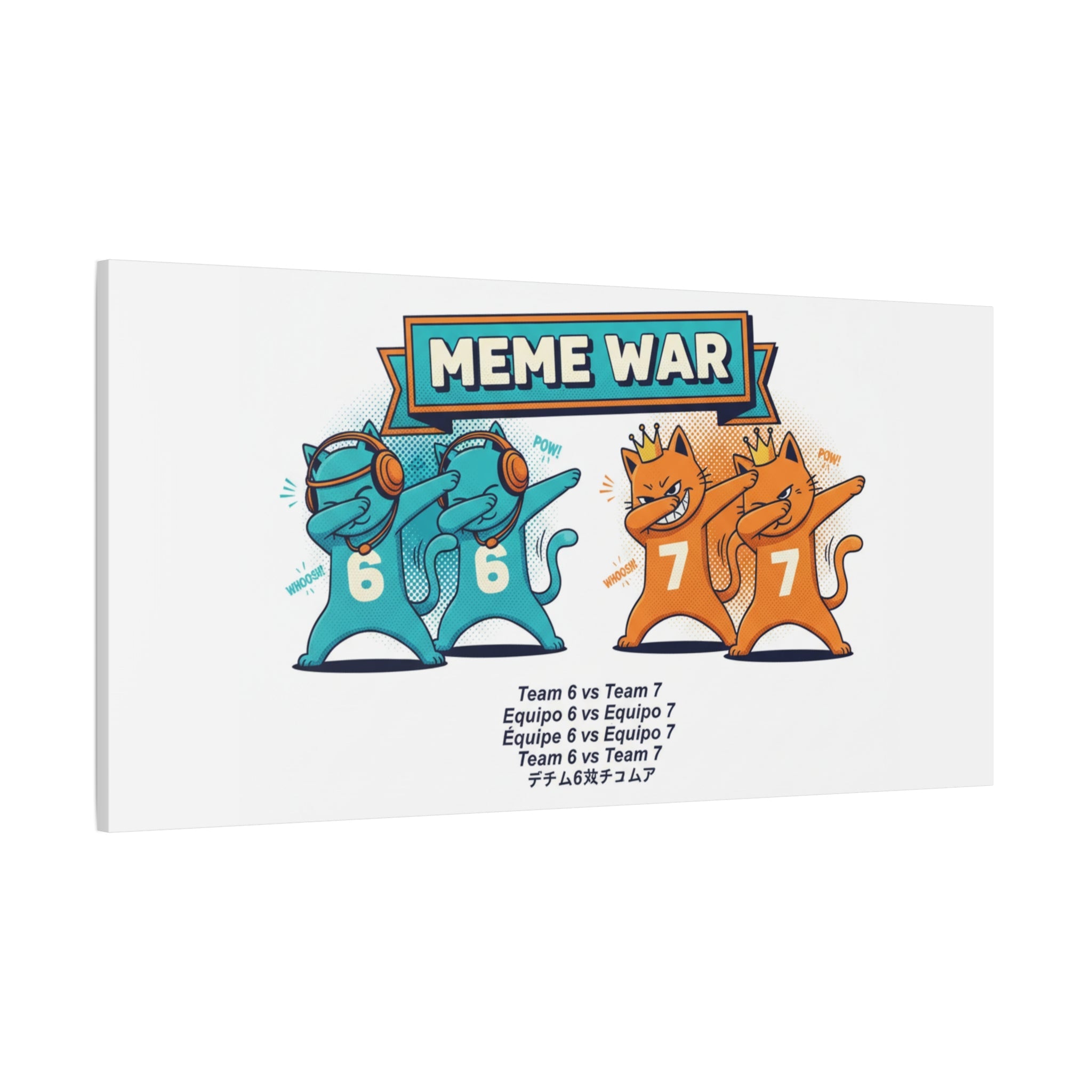 Meme War: Six vs. Seven Canvas Wall Art