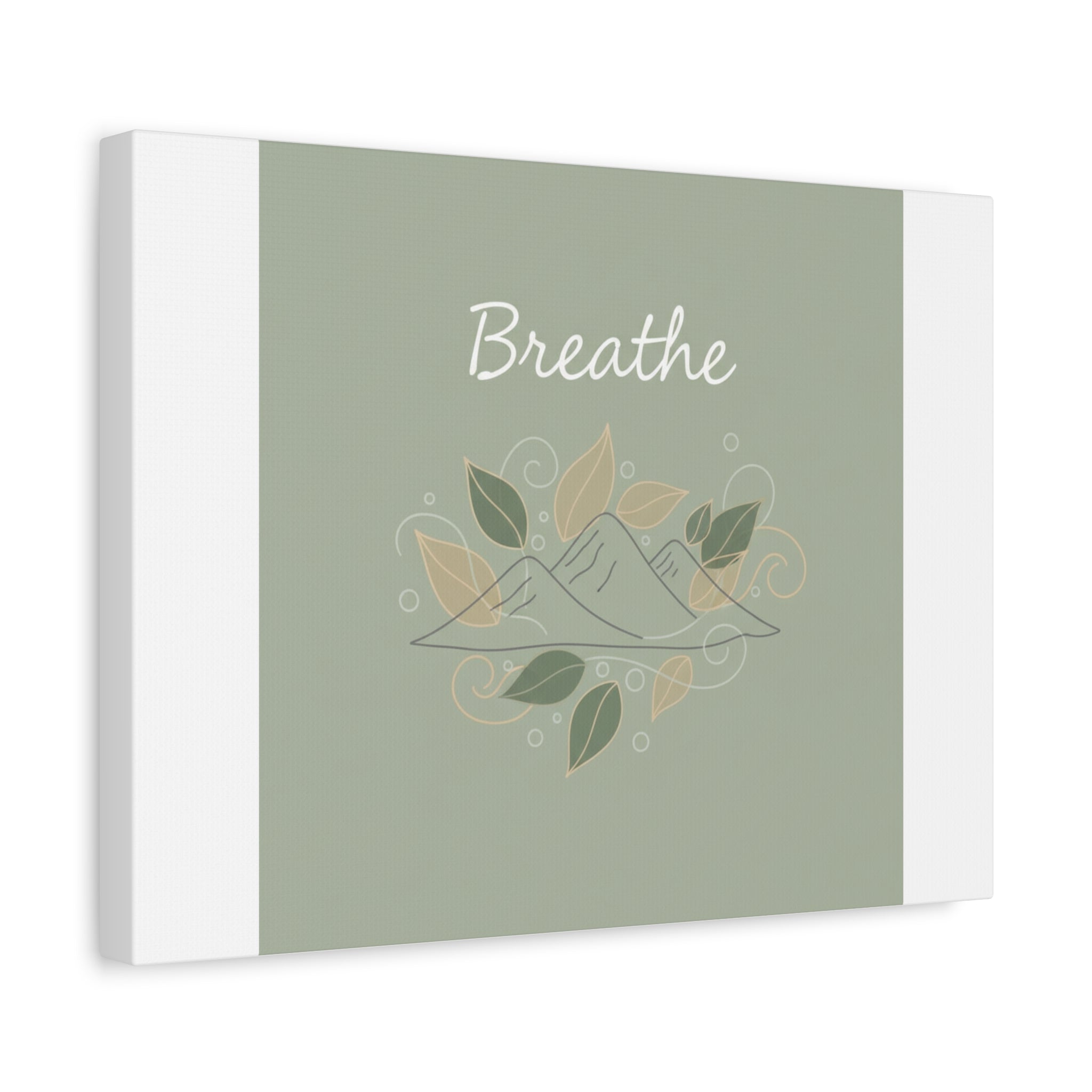 Breathe Mountain Line Canvas | Nature Symbols, Minimal Forest Wall Art