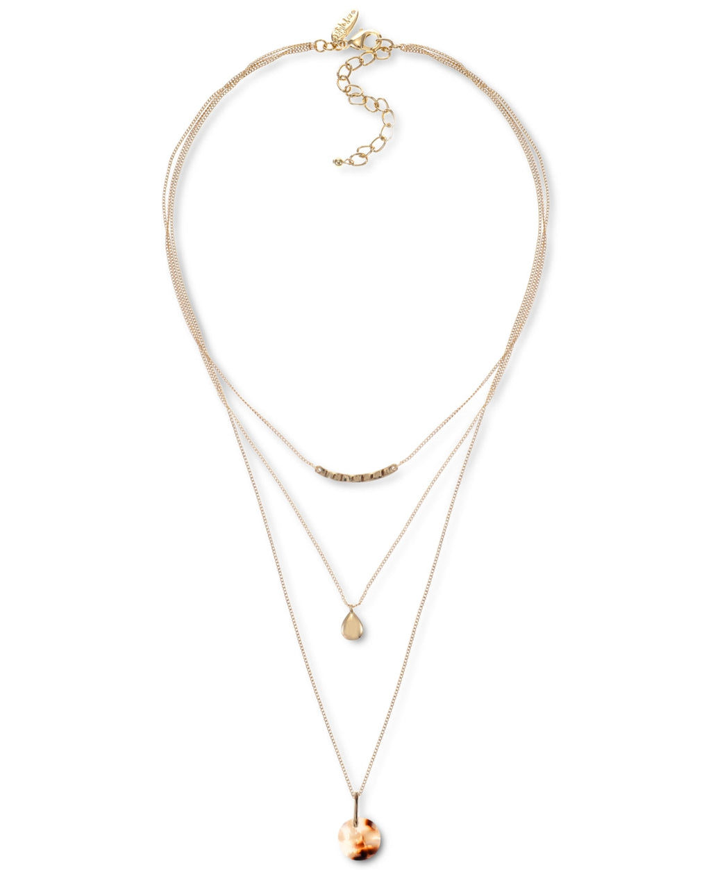 Style and Co Gold-Tone and Stone Layered Pendant Necklace