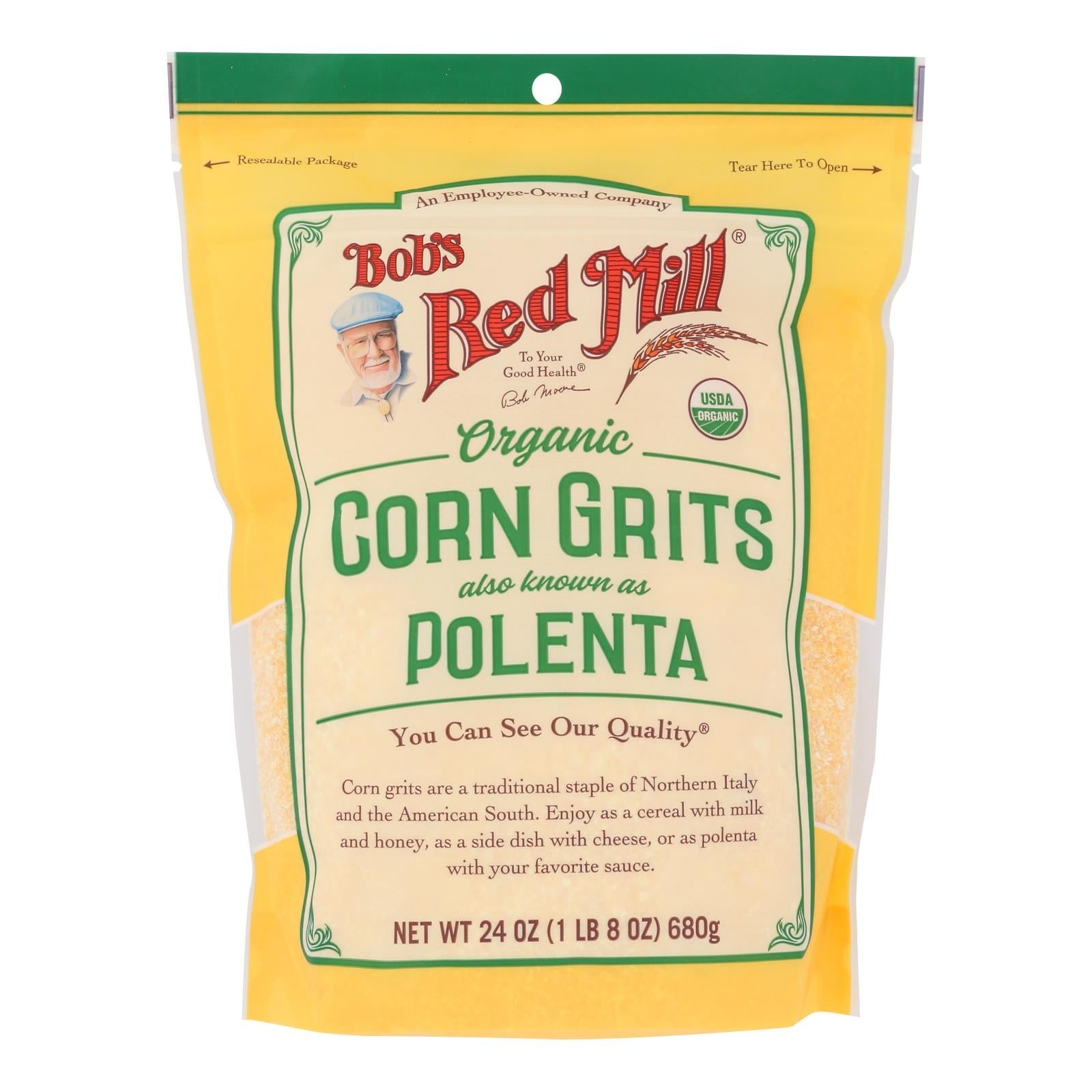 Bob's Red Mill Corn Grits Polenta, Gluten-Free, Non-GMO, Kosher, 24 Oz (Pack of 4)