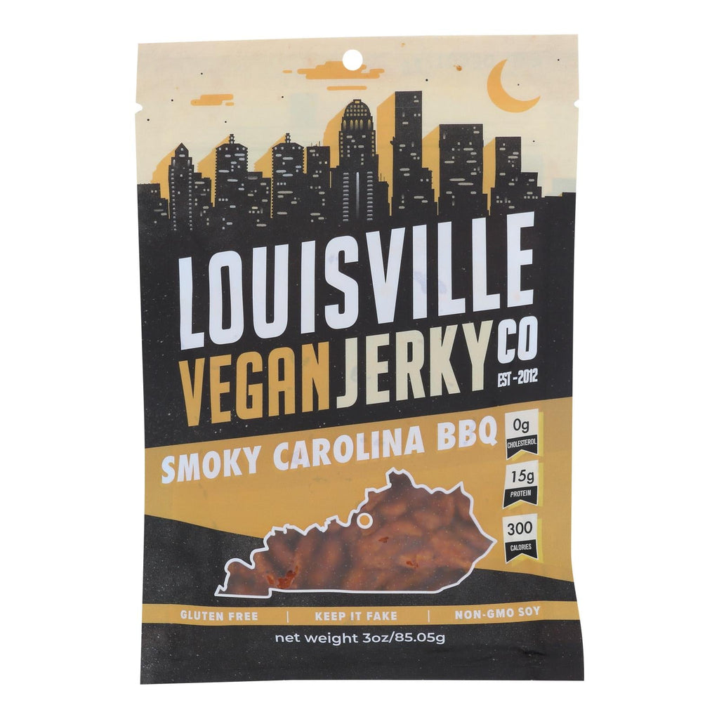 Louisville Vegan Jerky: Carolina BBQ Flavor, 10-Pack, 3 oz