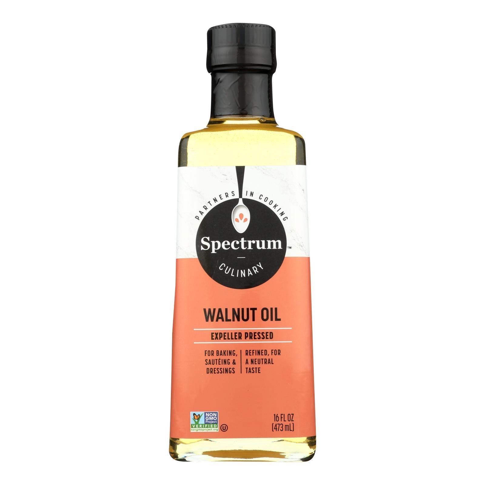 Spectrum Naturals Premium Refined Walnut Oil, Pack of 12 - 16 Fl Oz.