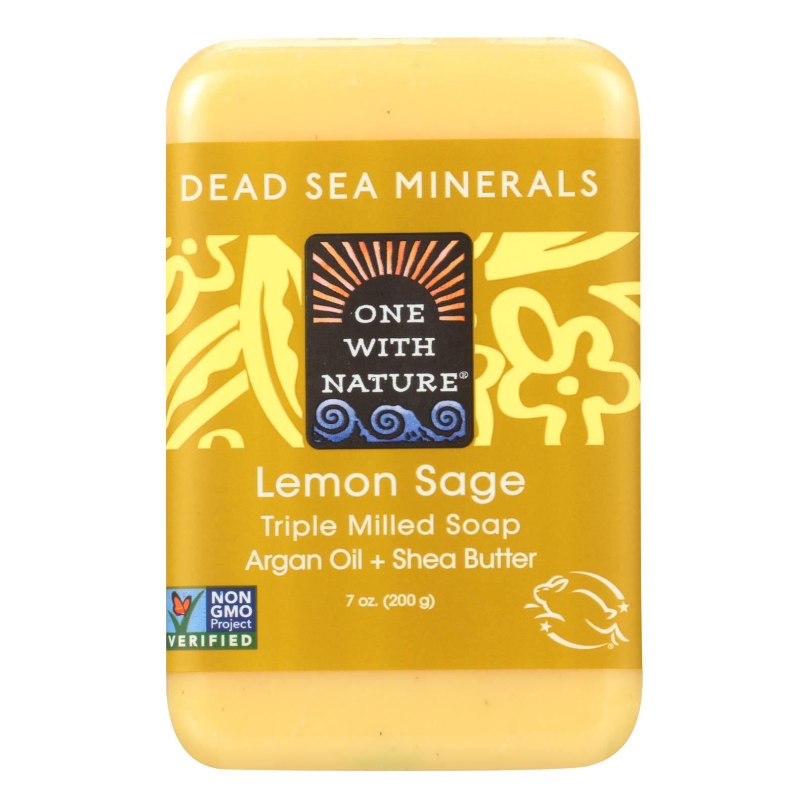 One With Nature Dead Sea Mineral Soap with Lemon Verbena Scent - 7 Oz.