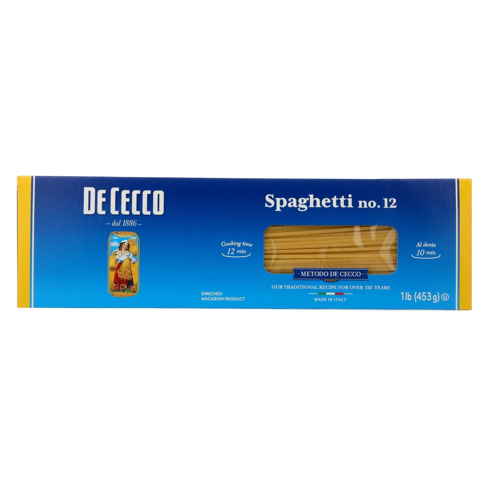 De Cecco Authentic Italian Spaghetti - 16 Oz. Pack of 20
