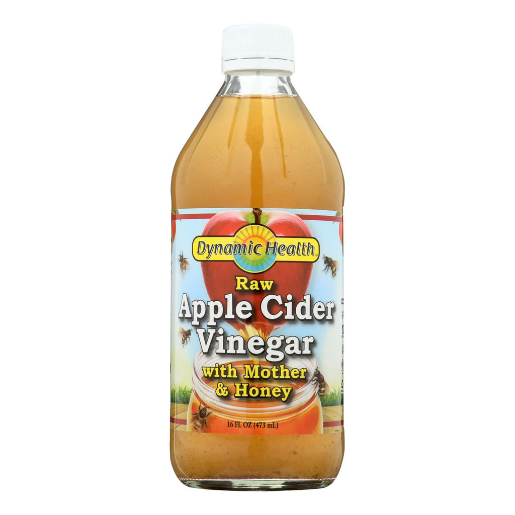 Dynamic Health Apple Cider Vinegar with The Mother and Honey - 16 Oz Glass Bottle