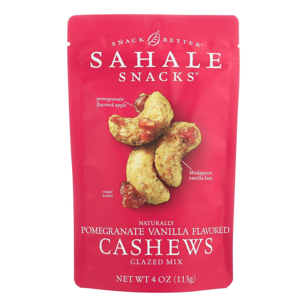Sahale Snacks Glazed Cashews - Pomegranate and Vanilla Flavour, 4 Oz. (Pack of 6)
