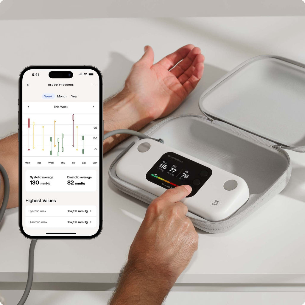 Withings® Smarthealth Digital Blood Pressure Monitor Adult Nylon Arm Cuff Mobile Desk Model - WPM07-08-ALL-INT