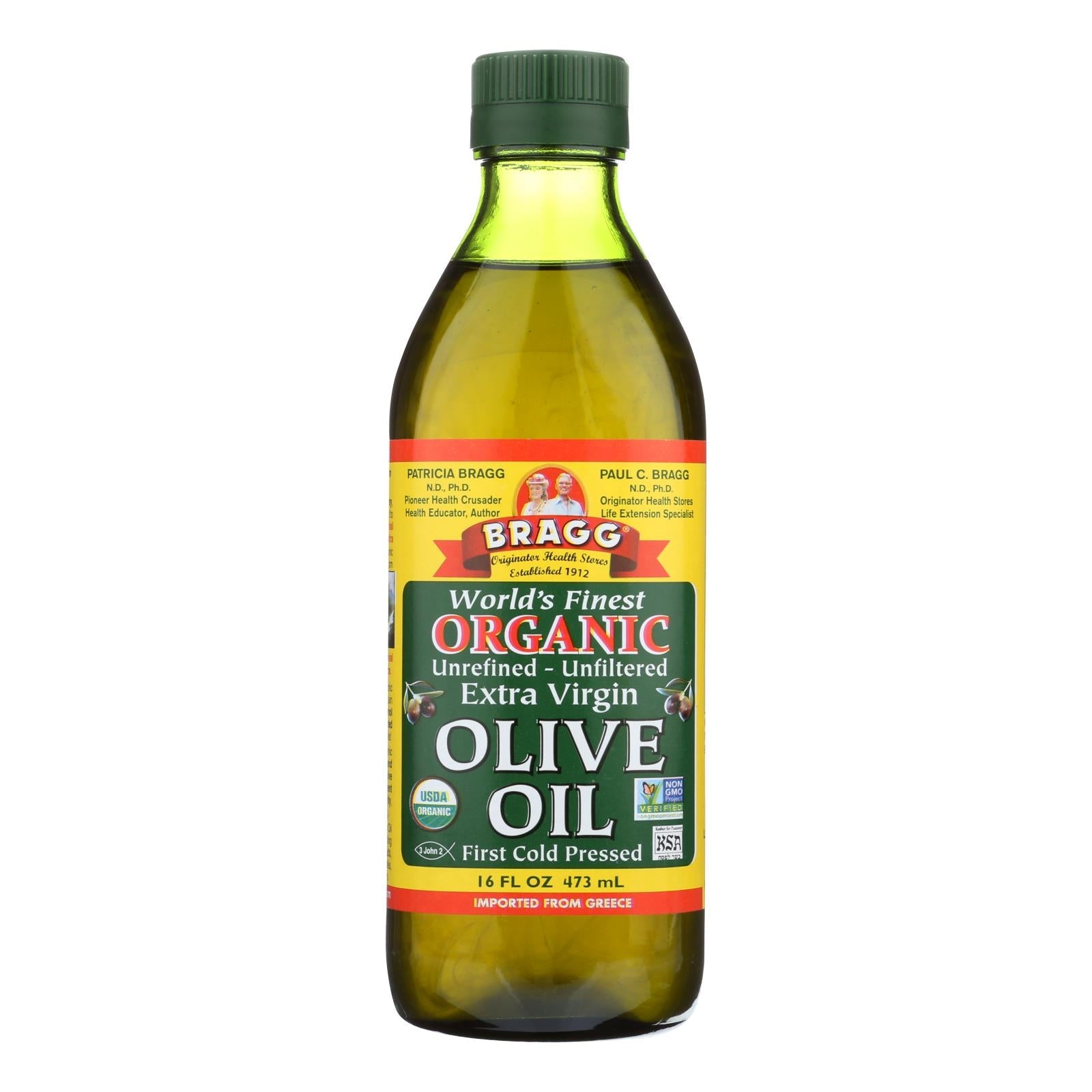Bragg Organic Extra Virgin Olive Oil, 16 Oz (Case of 12)