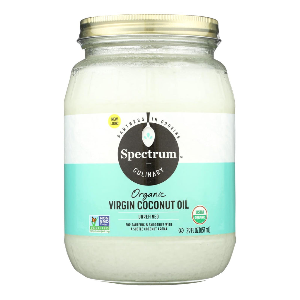 Spectrum Naturals Organic Virgin Unrefined Coconut Oil - 29 Oz., Skin-Nourishing & Culinary