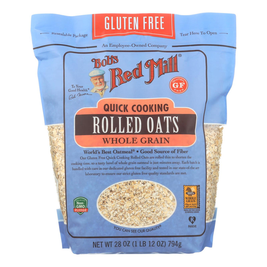 Bob's Red Mill Rolled Oats (Pack of 4 - 28 Oz), Quick Cooking, Gluten Free