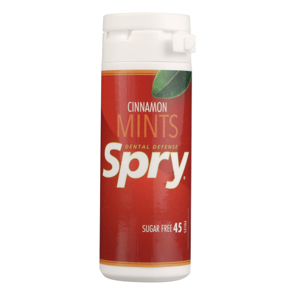 Spry Xylitol Gems - Cinnamon Flavor, Sugar-Free Breath Mints (Pack of 6 - 45 Count Each)