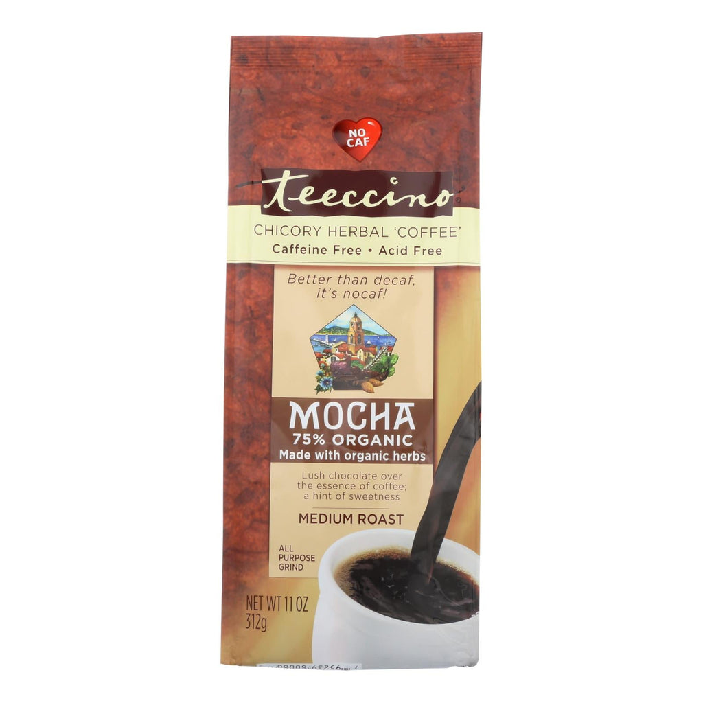 Teeccino Mediterranean Herbal Coffee, Decaf, Mocha, 6 Pack, 11 Oz. Per Bag
