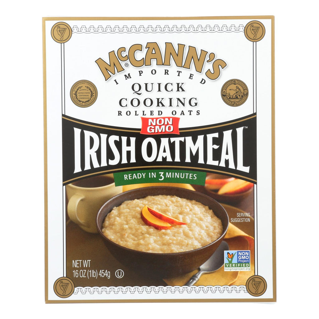 McCann's Irish Oatmeal Quick Cooking Rolled Oats, 16 oz, Case of 12
