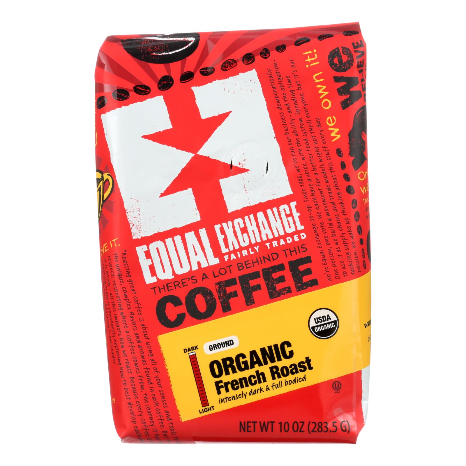 Equal Exchange French Roast Organic Drip Coffee (Pack of 6 - 10 Oz.)