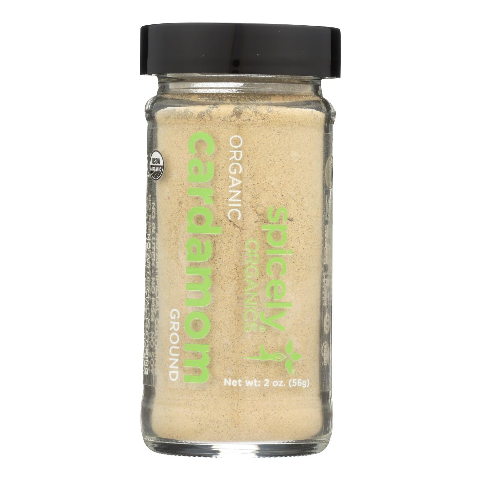 Spicely Organics Ground Cardamom, Organic Certified, Preservative-Free (Pack of 3 - 2 Oz.)