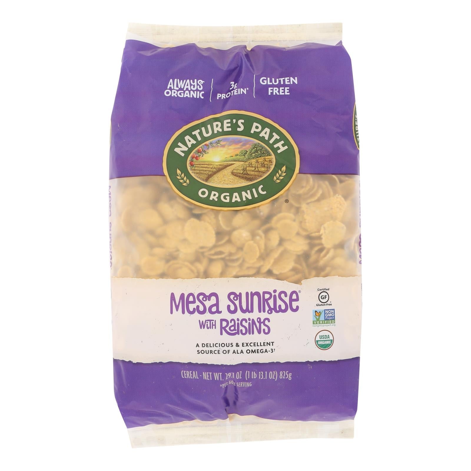Nature's Path Organic Mesa Sunrise Flakes with Raisins, Raisin-Branded Sweetened Cereal (Pack of 6 - 29.1 Oz. Boxes)