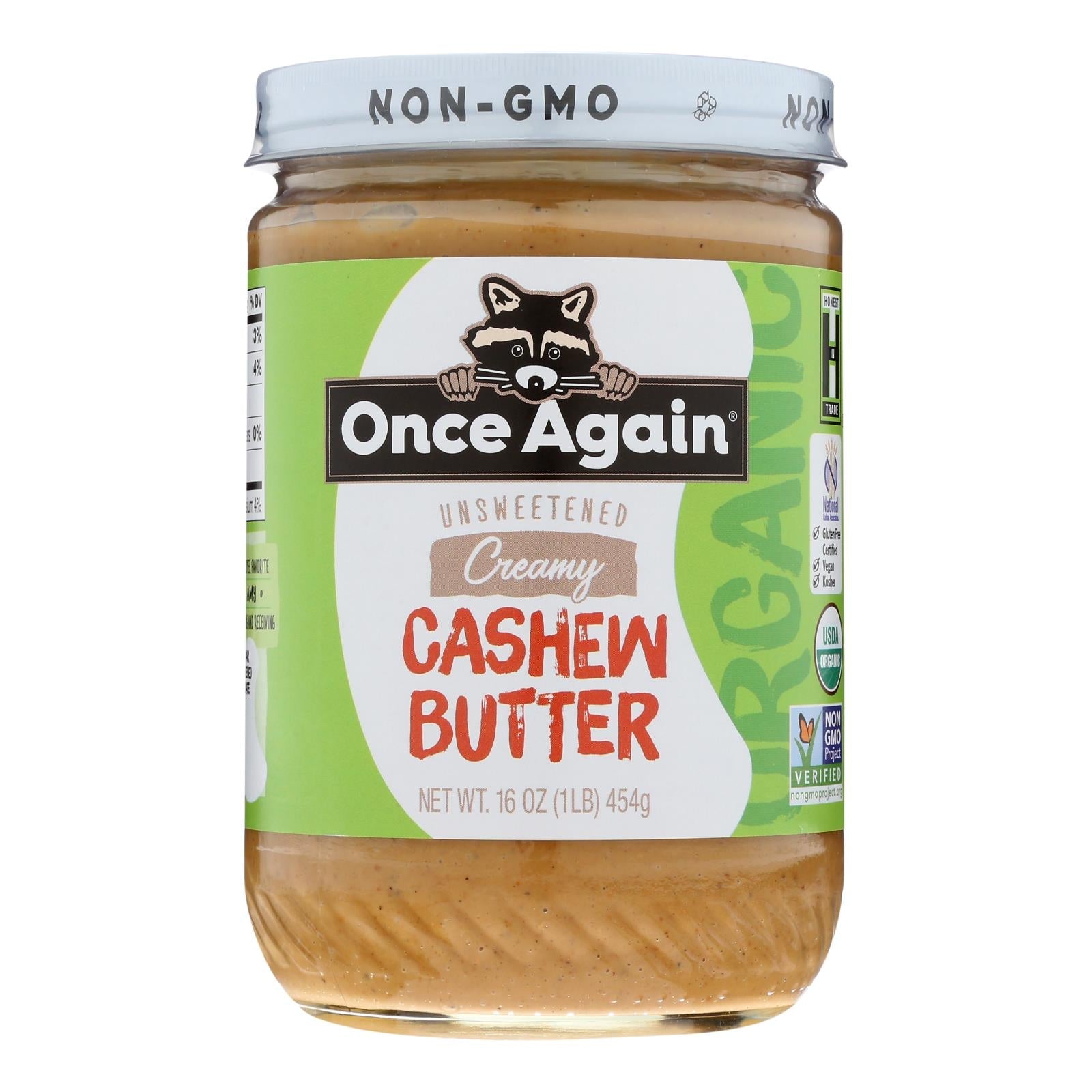 Once Again Roasted Salted Cashew Butter (Pack of 6 - 16 oz.)
