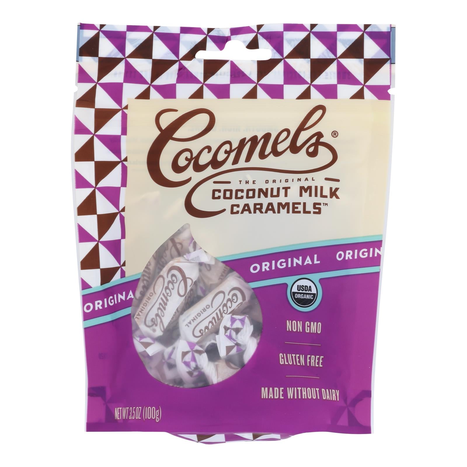Organic Coconut Milk Caramels, Original, 3.5 Oz. (Pack of 6) by Cocomels