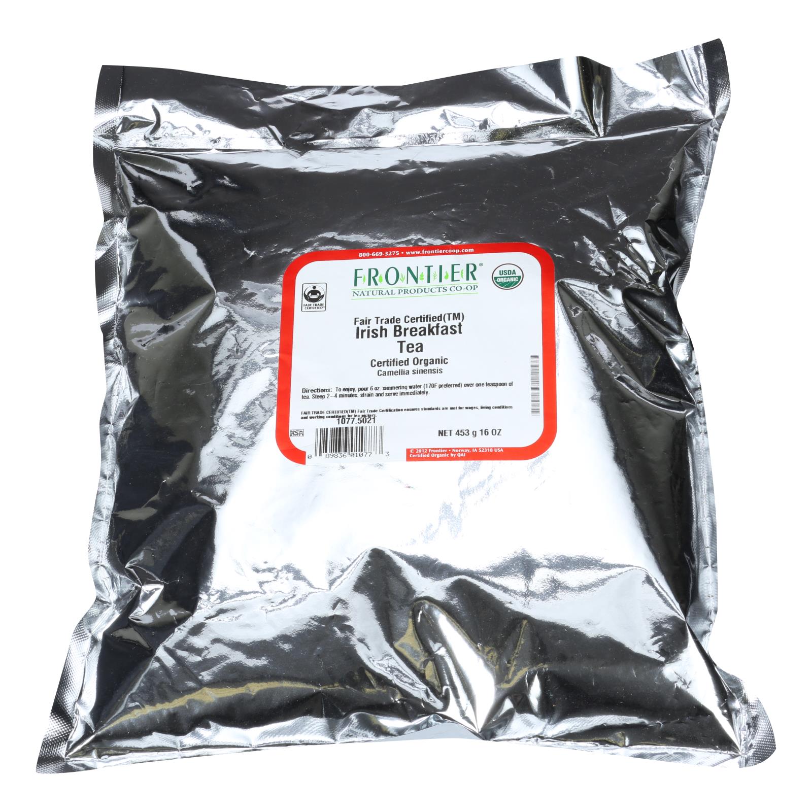 Frontier Herb Organic Fair Trade Black Irish Breakfast Tea (1lb Bag)
