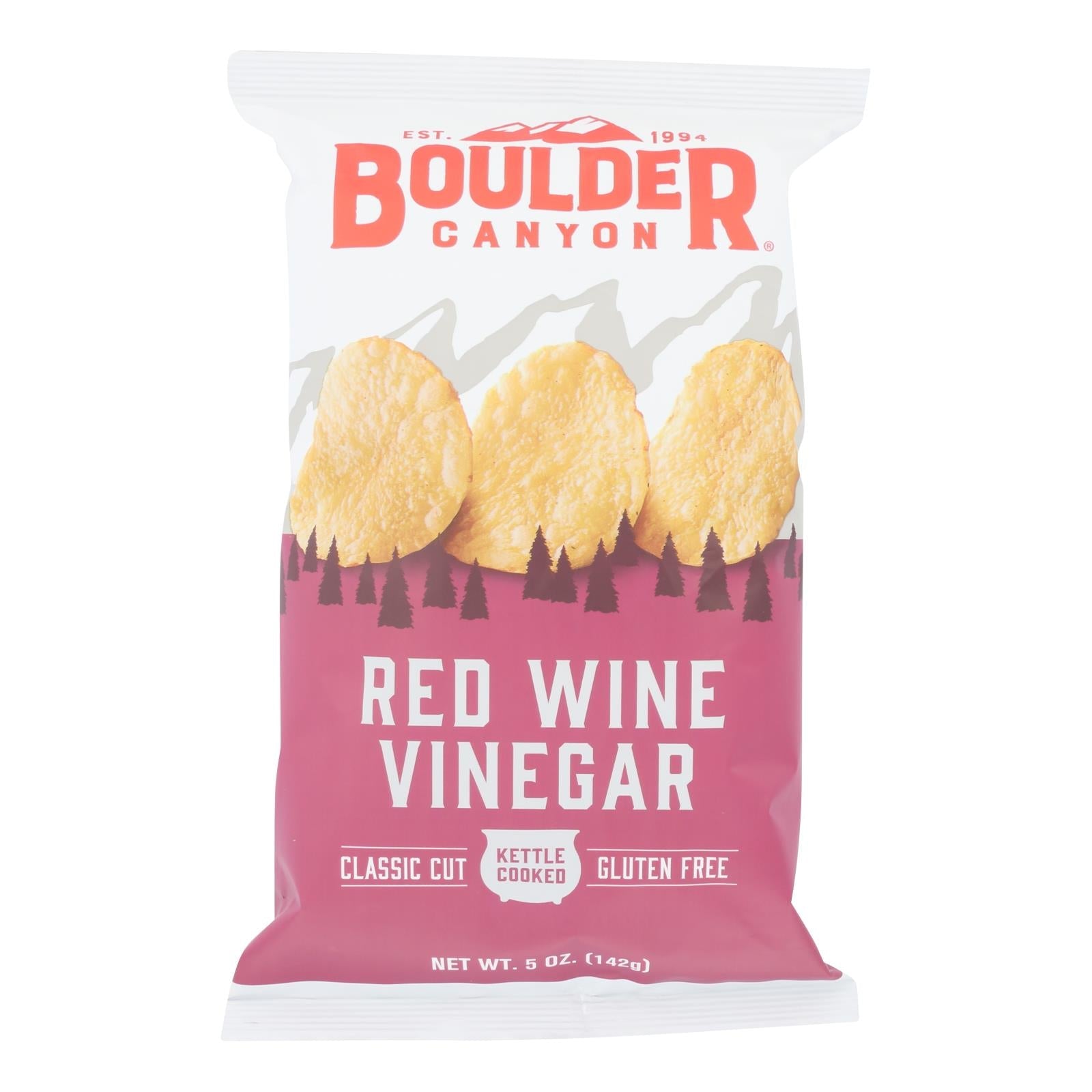 Boulder Canyon Kettle Chips Red Wine Vinegar (12 - 5 Oz. Bags)