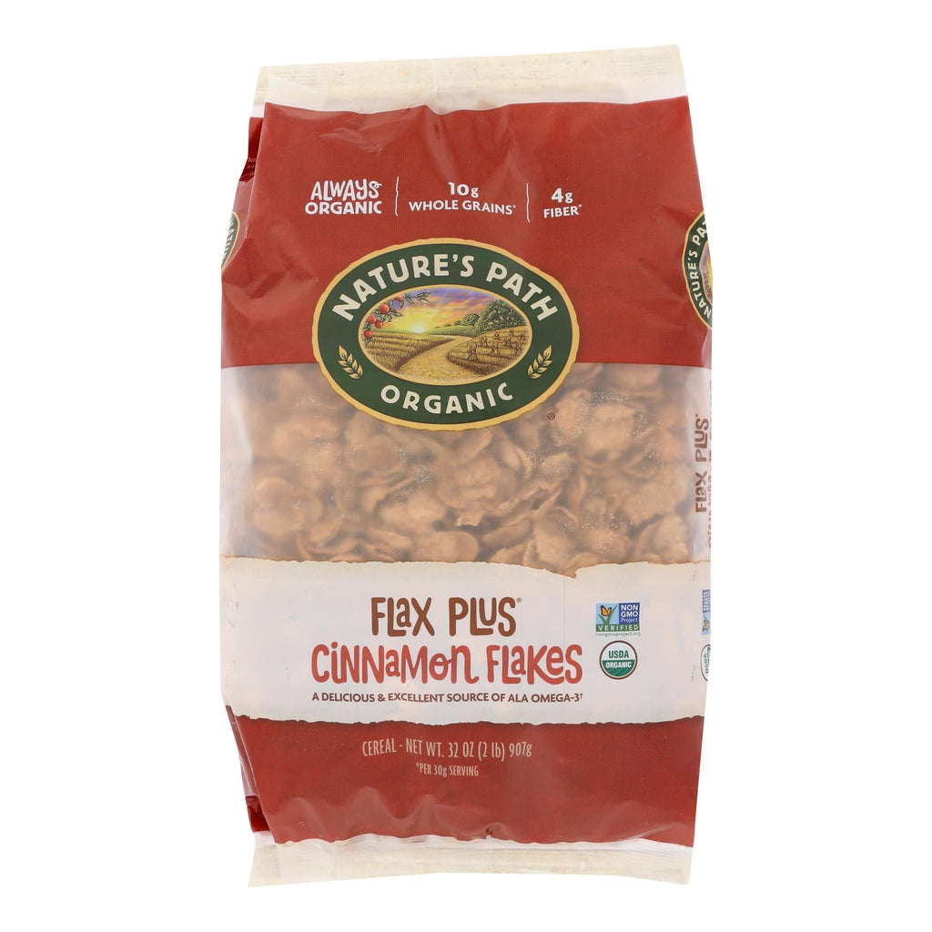 Nature's Path Organic Flax Plus Cereal - Wholesome Cinnamon Goodness (Pack of 6 - 32 Oz.)