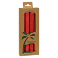 Aloha Bay Palm Tapers, Pack of 4 - Crimson Red
