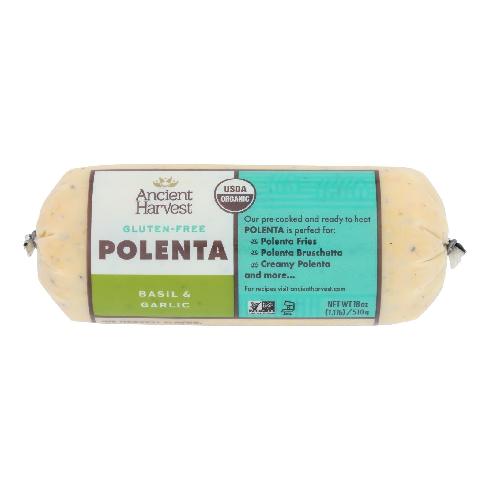 Food Merchants Organic Basil Garlic Polenta, 12 Pack - 18 Oz.