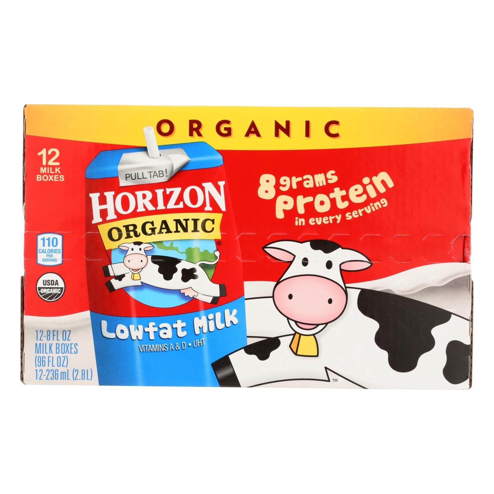 Horizon Organic Low Fat 1% Milk, Aseptic, 8 Fl Oz (Pack of 12)