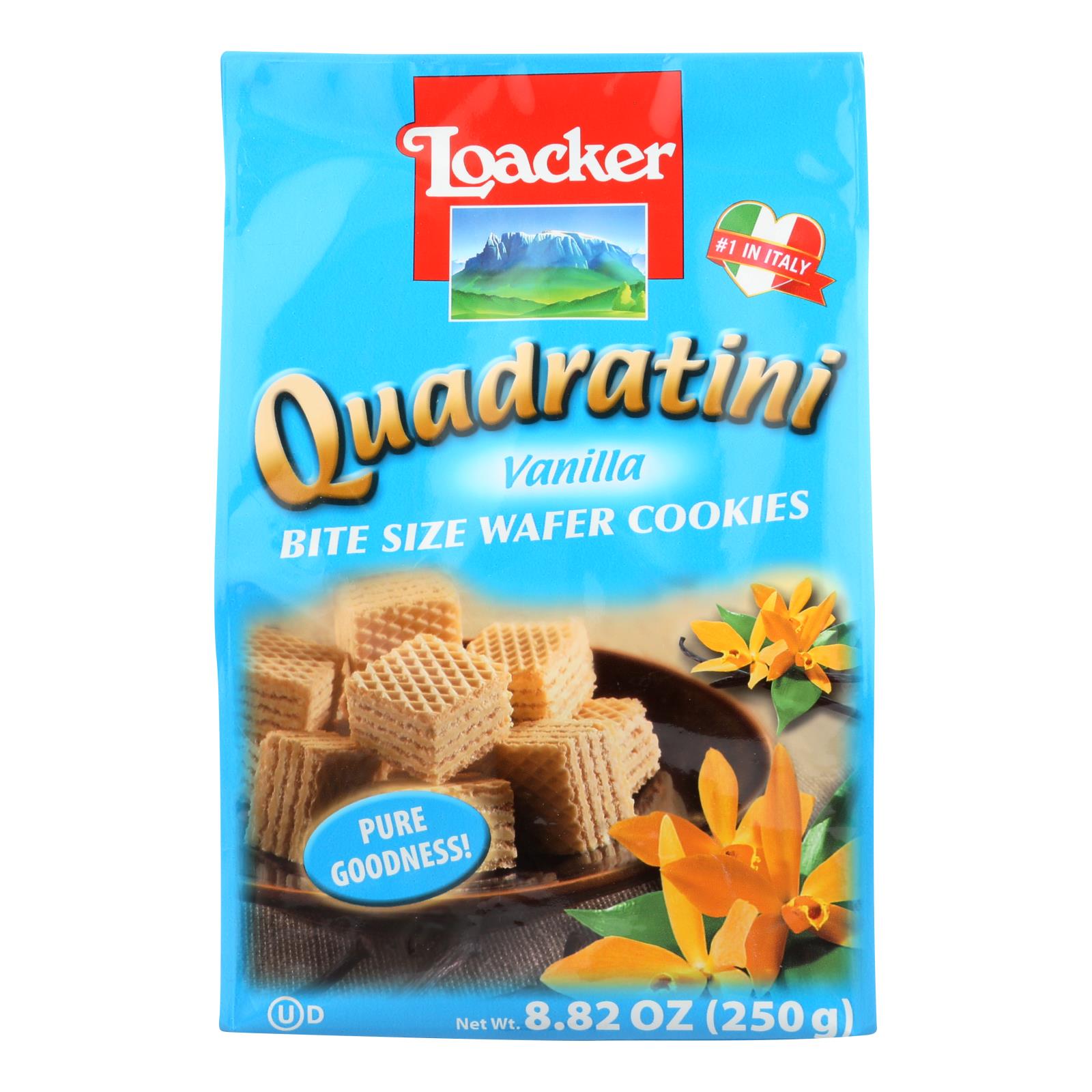 Loacker Quadratini Vanilla Wafer Cookies, 8.82 Oz. Pack of 6