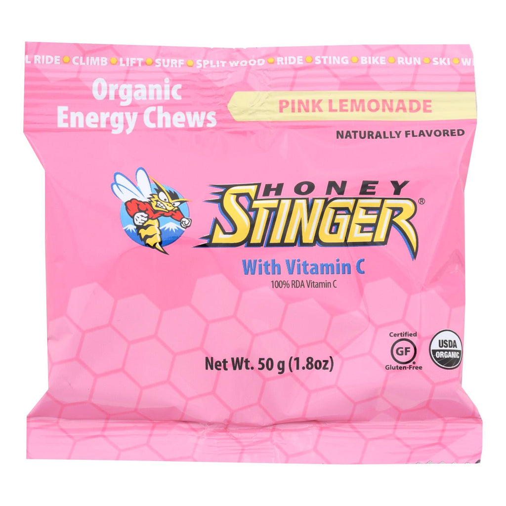 Honey Stinger Pink Lemonade Energy Chews, 12-Count Box, 1.8 oz. Packs