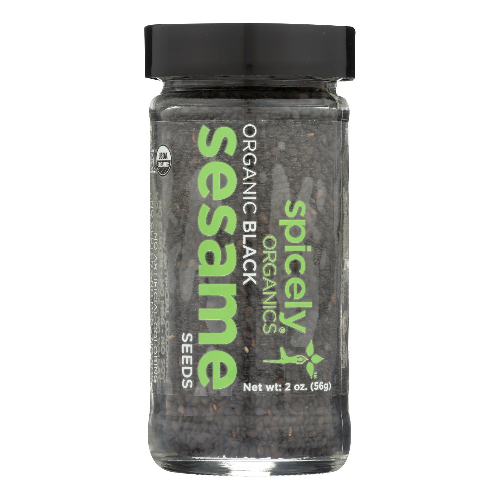 Spicely Organics Organic Black Sesame Seeds (Pack of 3 - 2 Oz.)