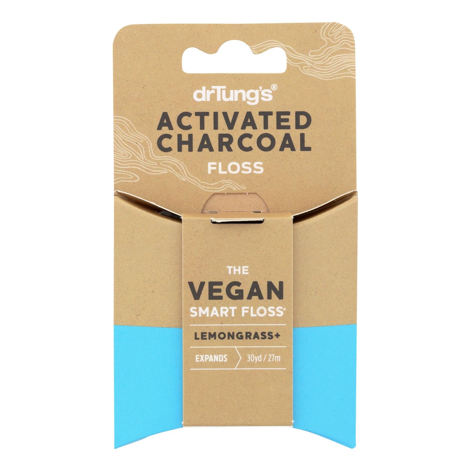 Dr. Tung's Activated Charcoal Dental Floss - Pack of 6, 30 Yards Each