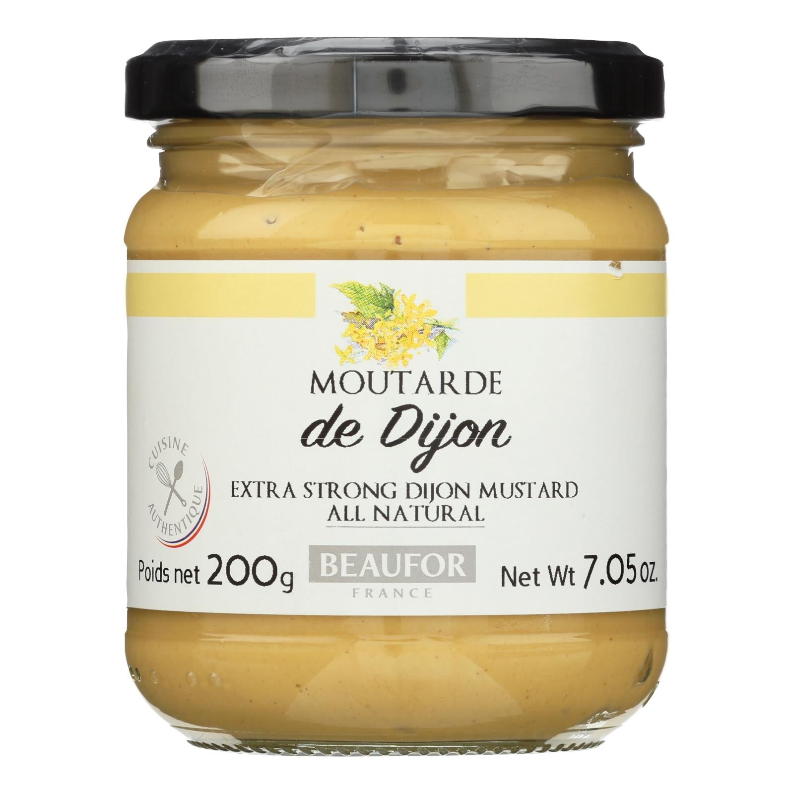 Beaufor Extra Strong Dijon Mustard, 7.05 Oz., Pack of 12, Premium French Mustard