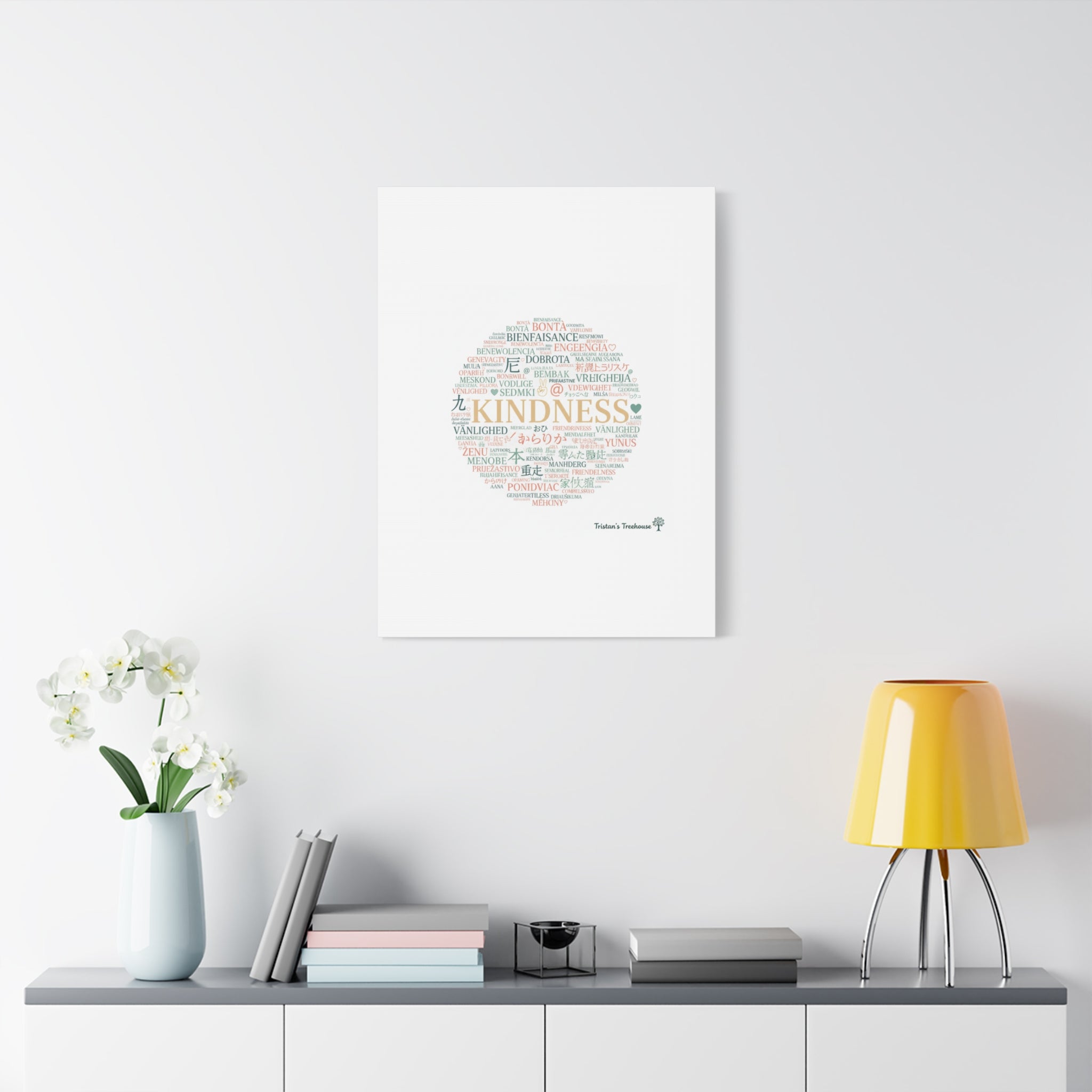 Kindness Word Cloud Canvas | Fresh Start Minimalist Wall Art