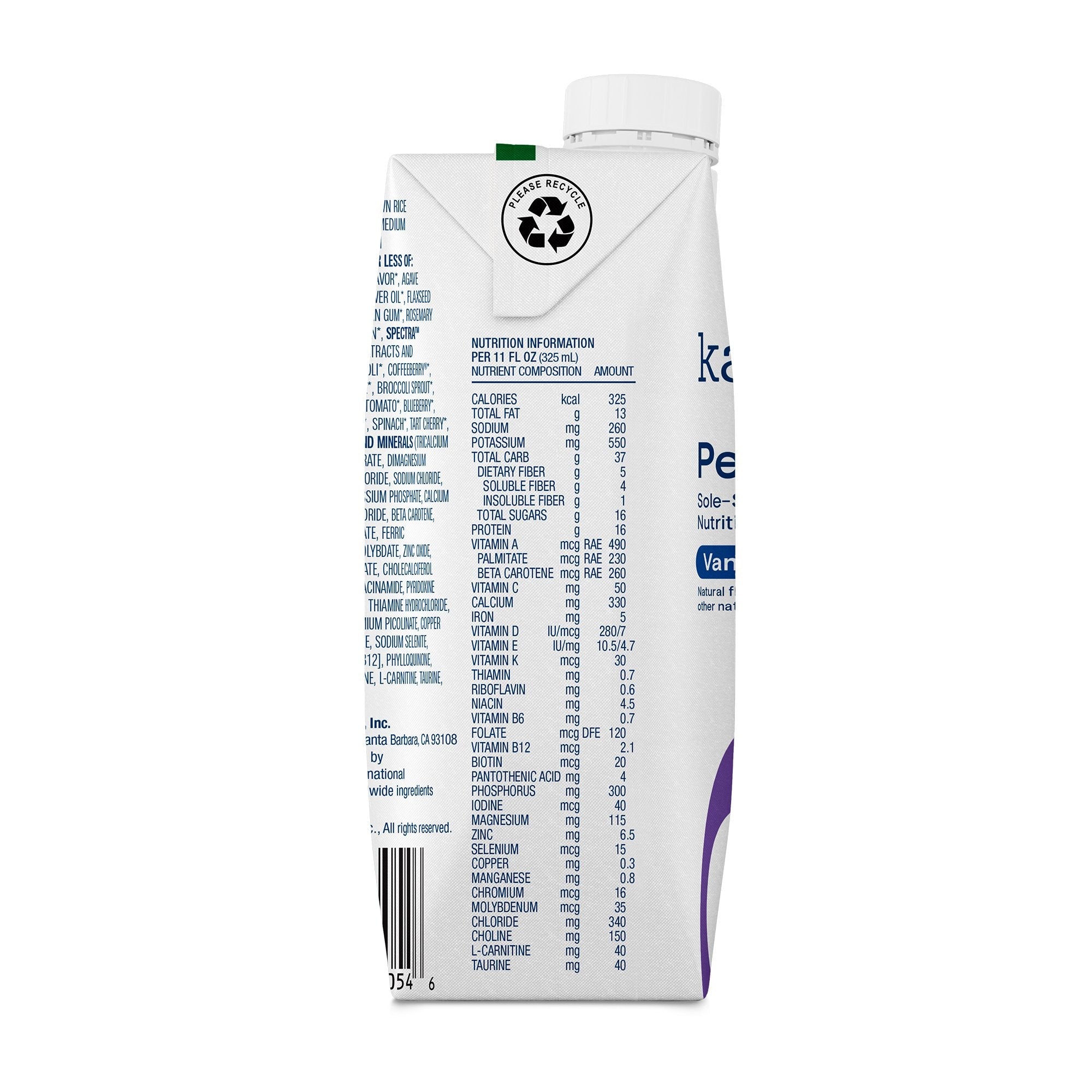 Kate Farms® Peptide 1.0 Vanilla Sole-Source Nutrition Formula, 11-ounce carton 811112030553