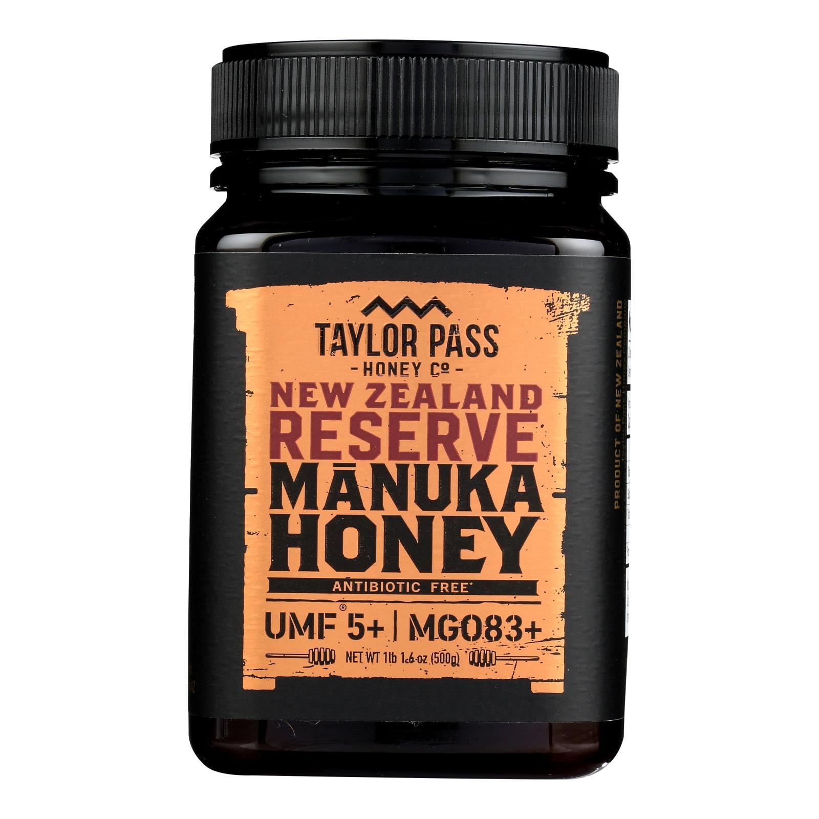 Taylor Pass Honey UMF 5+ Manuka Honey, Case Of 6, 17.6 Oz