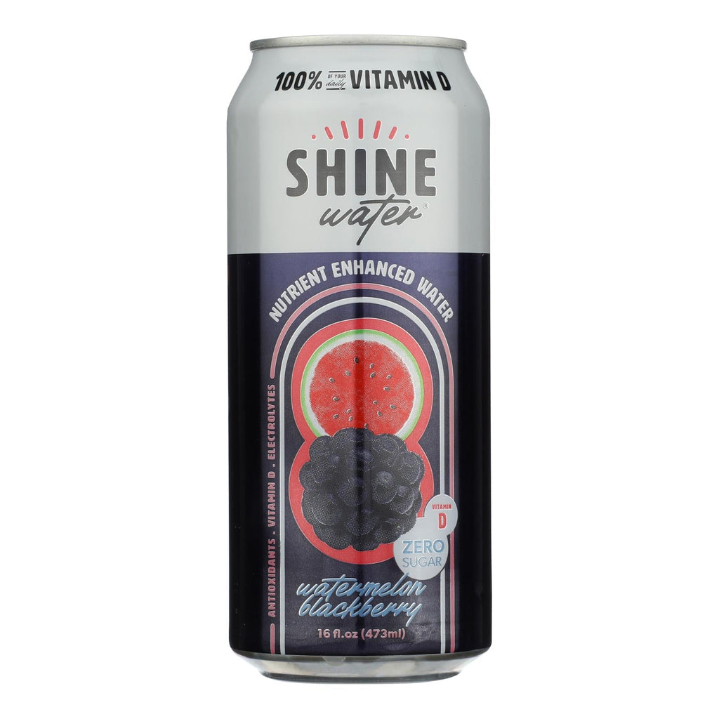 ShineWater Watermelon Blackberry Flavored Water, Case Of 12, 16 Fl Oz
